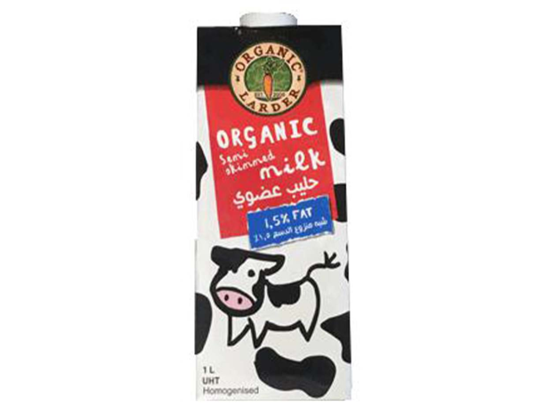 Organic Larder Semi Skimmed Milk 1.5% (1L)