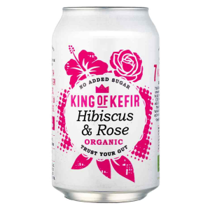 King Of Kefir Organic Hibiscus & Rose 330ml, Vegan, No Added Sugar