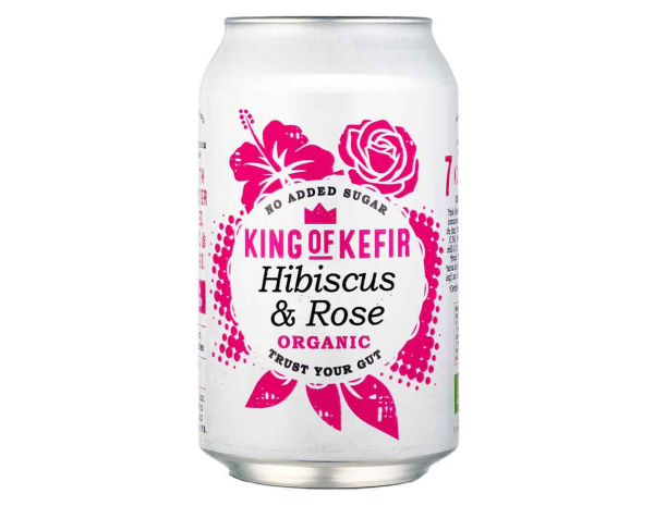 King Of Kefir Organic Hibiscus & Rose 330ml, Vegan, No Added Sugar